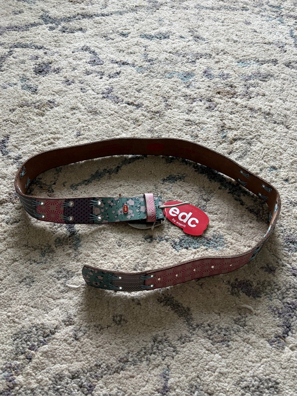 NWT Y2K EDC Leather Patchwork Belt